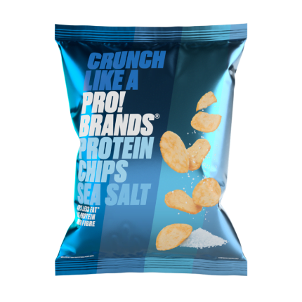 ProBrands Protein Chips 50g je hrustljav beljakovinski čips s 24% deleža beljakovin in visoko vsebnostjo prehranskih vlaknin.